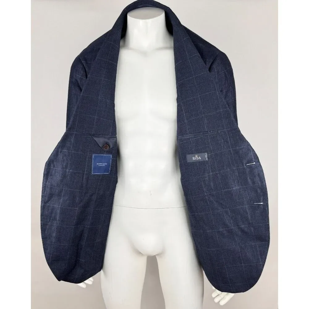 Proper Cloth REDA Bedford Jacket Men 54/3XL? NWOT Navy Glen‎ Plaid Lightweight